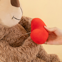 Ours en peluche super doux en forme de cœur câlin, jouet en peluche rembourré de PP, cadeau anti-stress pour petite amie, meilleur ami, Saint-Valentin