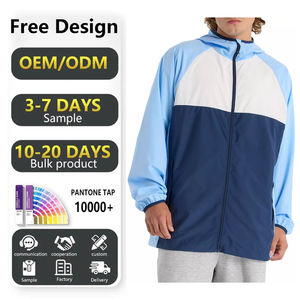 Veste de golf à capuche légère et fermeture éclair complète pour hommes, conçu sur mesure, coupe-vent des années 90 avec col montant pour le printemps - Product Image 1