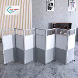 Cloison de séparation mobile de bureau de conception commerciale, cloison pliante <span class=keywords><strong>en</strong></span> mélamine <span class=keywords><strong>sur</strong></span> roues - Product Image 3