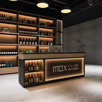 Moderno bancone Bar a LED per caffè, discoteche, hotel personalizzati, centri commerciali, mobili in legno