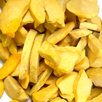 Gefreeze-droogde gele perzikplakjes, gedroogde fruitsnack