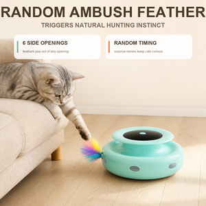 Interactive Laser Cat Toy Automatic Rechargeable Plastic Modern Design for Cats White and Mint Green - Product Image 2