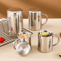 Mug à café en acier inoxydable à double paroi isolé sous vide avec couvercle et poignée, sans BPA, écologique, performance thermique de 6 à 12 heures