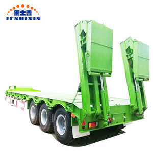 Rimorchio Semirimorchio Ribassato a 3 Assi in Acciaio per Trasporto Pesante con Rampa Idraulica - Prodotto in Cina - Product Image 1