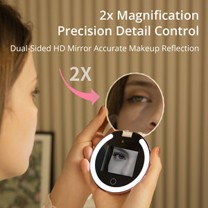 Miroir de maquillage intelligent à détection UV, écran LED rond, pour le démaquillage et le nettoyage, usage domestique, cadre en plastique, design moderne - Product Image 2