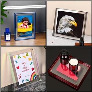 Magnifique cadre <span class=keywords><strong>photo</strong></span> magnétique rotatif double face en acrylique, présentoir flottant pour table, pour la maison - Product Image 6