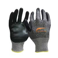 Gant anti-découpe hfp et revêtement en mousse de Nitrile, logo personnalisé, résistant aux coupure, pendentif de fil en acier, niveau ANSI 4