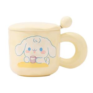 Cute Cartoon Ceramic <b>Mug</b> With Lid And Spoon For Girls Breakfast Office Drinkware Gift Set - Product Image 3