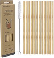 Pailles en bambou écologiques jetables pour boissons chaudes ou froides