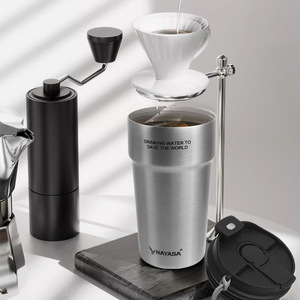 Taza termo de alto valor, revestimiento de cerámica, taza de café portátil para niñas y niños, para coche, oficina, hogar, con pajita Industrial - Product Image 1