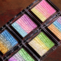 Palette d'ombres à paupières pressées super scintillantes Fairy, marque privée, vente en gros, beauté des yeux, ombre à paupières changeante de couleur, nuances duochrome