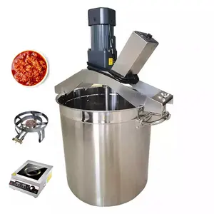 Stainless Steel 50l- 600l Industrial Jacketed Kettle With Agitator Sanitary Porridge Soup Boiler Mixing Cooking Jacketed Kettle