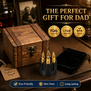 Regalos Únicos para el Día del <span class=keywords><strong>Padre</strong></span>, Piedras de Whisky de Oro Personalizadas de Primera Calidad, Cubitos de Hielo Reutilizables de Acero Inoxidable 304 para Papá, Caja de <span class=keywords><strong>Regalo</strong></span> de Whisky - Product Image 6