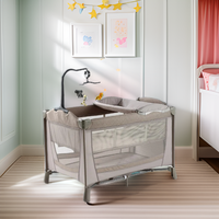 Lit bébé pliable moderne en métal, très vendu, berceau de voyage portable, lit d'appoint respirant en maille, parc pour enfants, lit de bébé pour chambre à coucher et maison