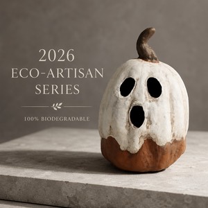 Lanterne Citrouille en Papier Mâché Écologique Décoration d'Halloween Lampe Citrouille en Pulpe Biodégradable Fournitures pour Fêtes à Domicile - Product Image 1