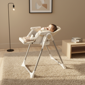 Chaise haute portable et mince pour bébé ASTMF404, moderne, réglable, <span class=keywords><strong>avec</strong></span> double plateau, repose-pieds et <span class=keywords><strong>dossier</strong></span>, <span class=keywords><strong>rehausseur</strong></span> pour enfants, pour la salle à manger et la cuisine - Product Image 1