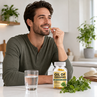Gélules d'huile d'origan et de graines noires 7-en-1 OEM pour le soutien immunitaire, à base d'ail et de sureau, antioxydant naturel, sans OGM, sans gluten