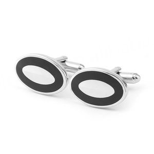 Mancuernillas de Esmalte Negro de Alta Calidad, Redondas, de Lujo Discreto, para Banquetes de Negocios y Camisas de Estilo Francés - Product Image 6