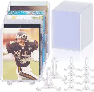 Wholesale transparent plastic folding PSA top loader trading graded card holder display stand