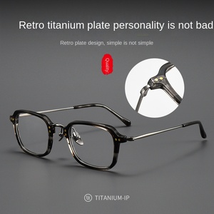Yutai Acetate Titanium kính khung người đàn ông phụ nữ nam nữ vòng Kính mắt Frames Vintage Retro Kính Full Eyewear - Product Image 2
