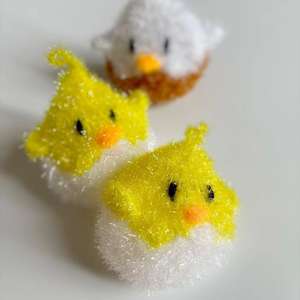 Linge à vaisselle en <span class=keywords><strong>crochet</strong></span> fait à la main Design acrylique carré créatif avec coquille cassée Poussin Serviette à vaisselle en polyester - Product Image 4