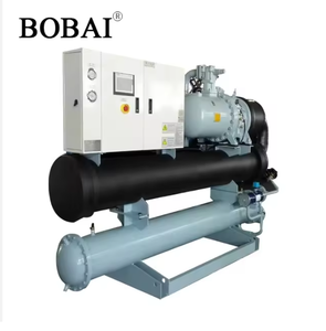 เครื่องทำความเย็นแบบสกรู 155 กิโลวัตต์ 60 ตัน 380 โวลต์ ระบายความร้อนด้วยน้ำ พร้อมปั๊มควบคุมอัตโนมัติ และรับประกัน 1 ปี - Product Image 3