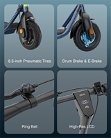 AB Stok İki Tekerlekli Elektrikli Scooter Elektrischer Roller Katlanabilir E Scooter 25km/s Katlanır Yüksek Performanslı Elektrikli Scooter