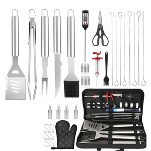 30pcs Stainless Steel <b>BBQ</b> Grill <b>Tools</b> Metal <b>Tool</b> Sets for Barbecue Barbecue Accessories - Product Image 1