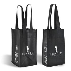 Vente en gros Fourre-tout cadeau pour vin non tissé réutilisable écologique 2-4 bouteilles Diviseur de sac de vin Motif de lettre Vente en gros 4 bouteilles de sac de vin - Product Image 3