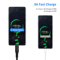 Cable USB Tipo-C de Cobre Puro 3A con Revestimiento de TPE para Carga Rápida, Compatible con Bancos de Energía, Impresoras, Computadoras, Auriculares, Cámaras