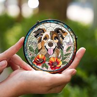 Exquis UV Imprimé Pet Photo Personnalisé Dessin Animé Anime Style Unique Cadeau Suspendu Acrylique Vitrail En Plastique Porte-clés