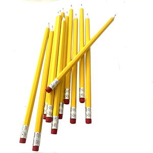 Lápices clásicos amarillos número <span class=keywords><strong>2</strong></span> con borrador rojo Lápiz hexagonal HB Lápices de madera baratos a granel con logotipo impreso personalizado - Product Image 2