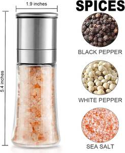 Accessoires de cuisine, outils de cuisine, moulin à épices en acier inoxydable, moulin à poivre, moulin à sel et à poivre manuel à meules en céramique réglables - Product Image 2