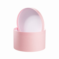 Boîtes à fleurs en carton écologiques avec stratification brillante et gaufrage Boîtes cadeaux rondes décoratives avec couvercles pour cadeau