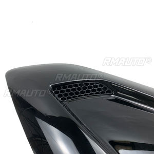 For Ford Mustang 2015-2022 Car Rear <b>Windows</b> Shutter Trim Cover Louver Vent Scoop Carbon Fiber Style Glossy Black Body Kit - Product Image 4