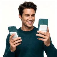 Batterie externe magnétique portable 10000 mAh, mince et légère, mini chargeur sans fil rapide pour téléphone portable 5000 mAh avec logo personnalisé