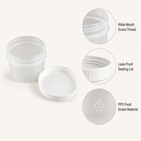 Ronde plastic deli-containers met schroefdop, 8oz, lekvrij, sausbakje, koelkast, groente- en fruitopslag, keukenpot, groothandel, bulkset