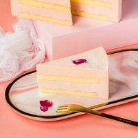 Gâteau Rose de 8 pouces en Gros, Mousse Personnalisée, Pâtisserie Commerciale Congelée pour le Thé de l'Après-midi, Dessert pour Café et Pause Thé