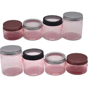 铝螺旋盖罐100克120毫升150克200毫升250克奶油食品茶指甲闪光包装容器粉色宠物塑料瓶罐
