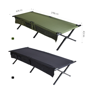 Lit de camp pliable ultraléger E-RIKE en aluminium, robuste, pour le camping tactique en plein air, avec poche latérale E-RIKE Ultralight - Product Image 4