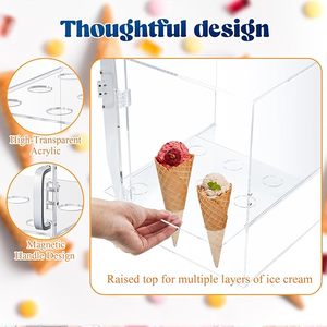 Tempat berdiri kerucut es krim akrilik rak Tampilan wafel transparan bening rak tangan rol Sushi salju kerucut makanan penutup toko barang 11.81 x - Product Image 6