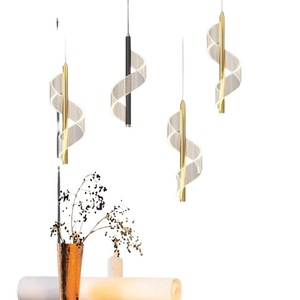Xingcheng Minimalist Chandelier Gold Aluminum LED Pendant <b>Light</b> For Living Room Bedroom Home Decor - Product Image 3