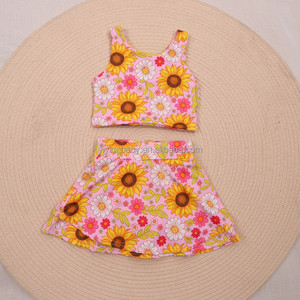 Set di <span class=keywords><strong>Abbigliamento</strong></span> Estivo per Ragazze con Stampa Personalizzata, Nuovo Completo Yoga Stampato con Zaino e Gonna Sportiva, Outfit Yoga in Due Pezzi - Product Image 6