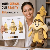 Peluche mascotte banane personnalisée ODM, commande en gros, peluche personnalisée avec logo, jouet en peluche doux, vente en gros, cadeau promotionnel