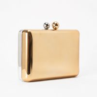 Sac de soirée magnétique à fermoir perlé en métal miroir, style luxe, couleurs contrastées, le plus vendu
