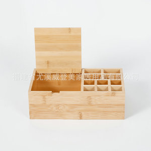 Bamboo <b>desktop</b> cosmetic organizer, multi-compartment bamboo organizer, entryway key pull-out <b>shelf</b> - Product Image 2