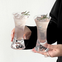 Verre à cocktail Guanshan Cup à taille cintrée et design élégant ; Ensemble de verres en cristal style Instagram pour flûtes à cocktail et verres à jus