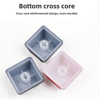 Clavier mécanique avec touches WASD personnalisées en ABS, translucides, gravées au laser, rouges et noires, avec finition pulvérisée à l'huile
