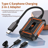 Adaptor Pengisian Daya Cepat USB-C Audio 2-in-1 Berkualitas Tinggi 60W PD untuk Komputer, Mendukung Pengisian dan Mendengarkan Musik Secara Bersamaan, Mendukung Transfer Data
