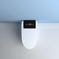 Toilette intelligente en céramique avec bidet, à poser au sol, télécommande, siphon en S, siège chauffant, nettoyage féminin, double chasse d'eau incluse